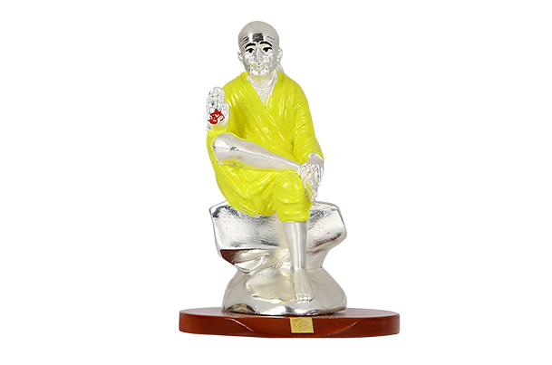 God Idol - Sai Baba (Silver Plated) | Yellow