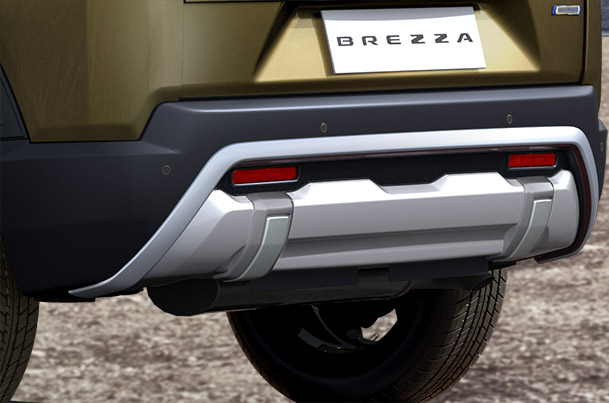 Rear Lower Bumper Garnish - Grey + Silver | New  Brezza (All Variants)