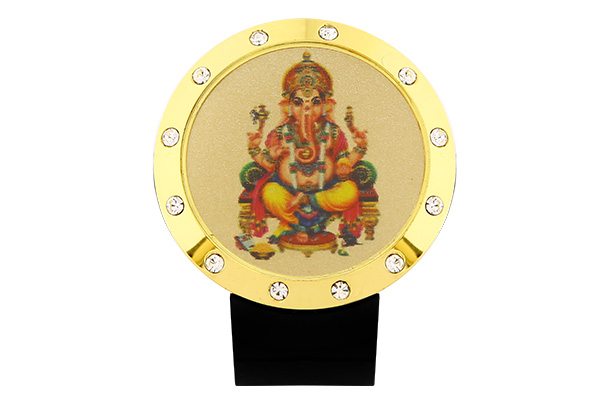 Dashboard Frame - Ganesha (Metallic) 24k Gold Plated 