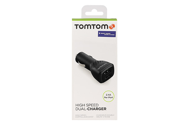 Car Charger - Fast Charging Twin Port (Black) | Tomtom