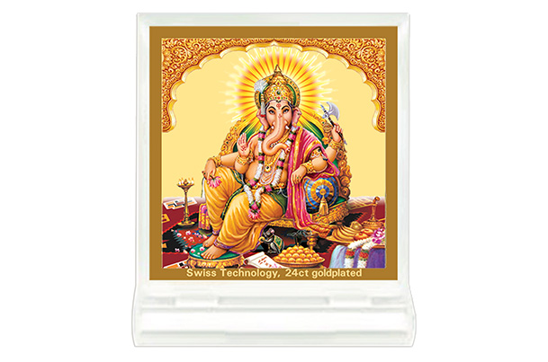 Dashboard Frame Ganesha Acrylic 24k Gold Plated