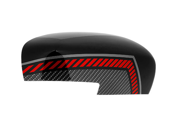 marumari Buy ORVM Auto Cover - Carbon Sprint - Red Stripes (Winker)| New