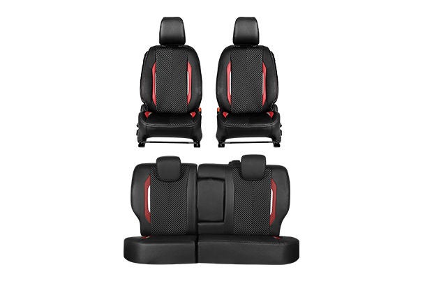 Seat Cover Urban Drift Red Highlight | Brezza (Z+/Z/V Variant)