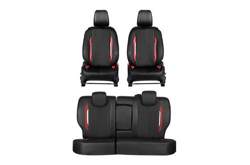 Seat Cover Urban Drift Red Highlight | Brezza (Z+/Z/V  Variant)