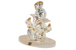 God Idol - Pagdi Ganesha (Resin) | 24k Silver Plated