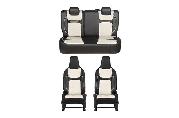 Seat Cover Beige Dew Drops Black Highlight | WagonR (V/Z/Z+)