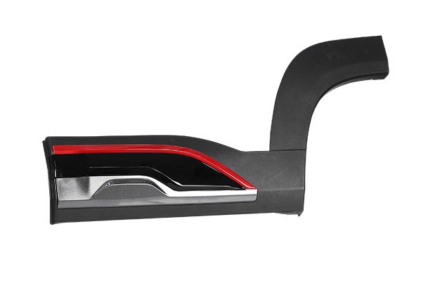 Door Cladding - Dark Grey & Sizzling Red with Gloss Black Insert | Brezza