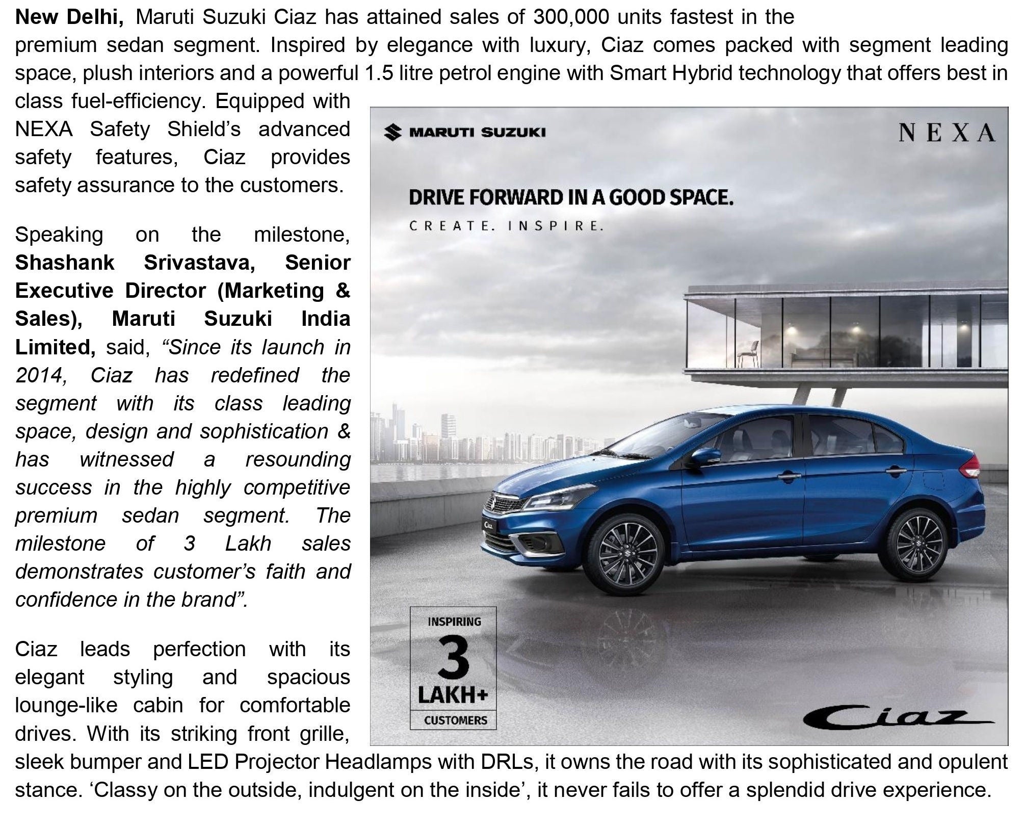 /adobe/assets/urn:aaid:aem:11b2bfde-2b87-4468-b4e4-88bf85bd37bd/as/Maruti_Suzuki_Ciaz_clocks_3_Lakh_sales_Fastest_ever_in_the_Premium_Sedan_Segment_page-0003.jpg?height=1620&width=2009