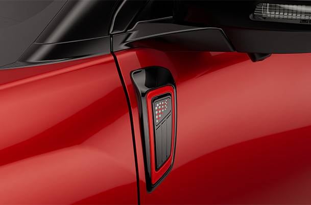 Front Door Garnish - Gloss Black & Sizzling Red | Brezza