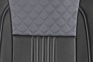 Seat Cover Grey Cross Black Lining Finish | EECO (6 Seater)