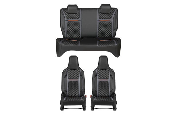 Seat Cover Orange Lining Bevel Finish | Alto K10 CNG (L/V/V+)