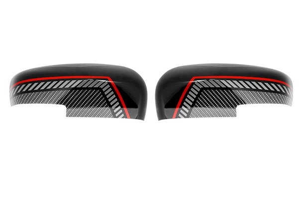 ORVM Auto Cover - Carbon Sprint - Grey Stripes (Winker)| New Swift (Z+/Z/V)