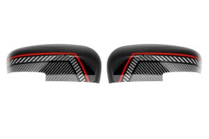 ORVM Auto Cover - Carbon Sprint - Grey Stripes (Winker)| New Swift (Z+/Z/V)