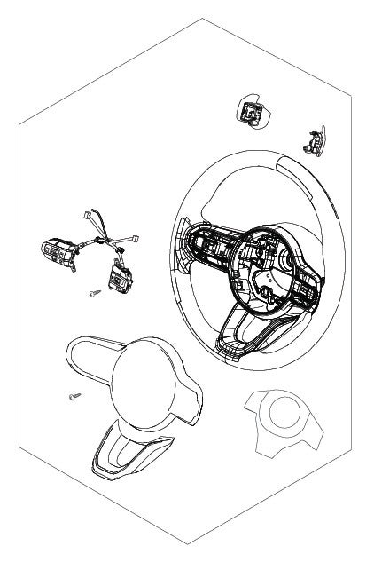 WHEEL SUB ASSEMBLYSTEERING (BLACK/CHROME)