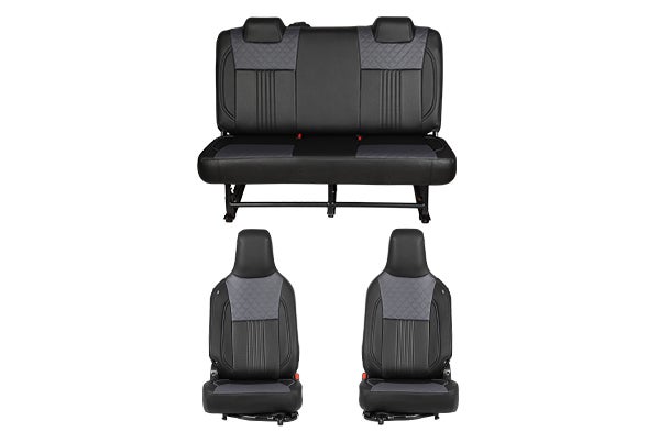 Seat Cover Grey Cross Black Lining Finish | EECO (5 Seater)