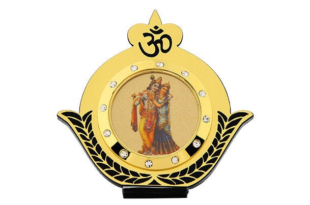 Dashboard Frame - Radha Krishna (Metallic) 24k Gold Plated