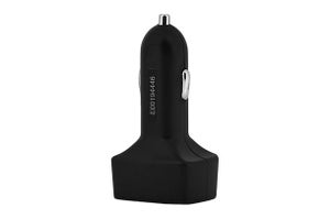 Car Charger - Fast 2 Port With Cabin Temperature Display (Black)