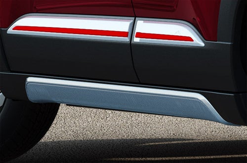 Body Side Moulding - Silver Finish with Red Insert | New  Brezza (All Variants)