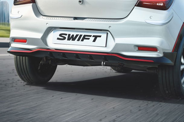 Rear Underbody Spoiler - Midnight Black + Sizzling Red | New Swift