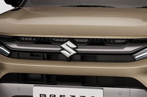 Front Grille Garnish - Gloss Black & Premium Silver Finish | Brezza (L,V,Z Variants)