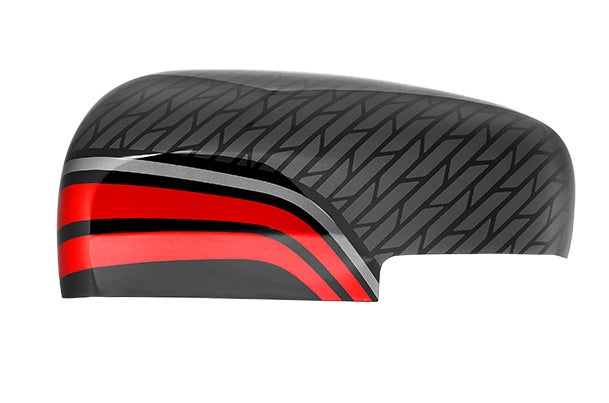Buy ORVM Auto Cover - Black Circuit - Red Stripes (Winker)| New
