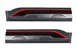 Door Cladding - Dark Grey & Sizzling Red with Gloss Black Insert | Brezza