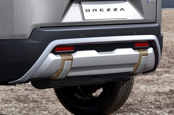 Rear Lower Bumper Garnish - Brown + Silver | New Brezza (All Variants)