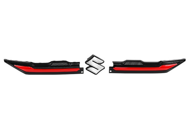 Front Grille Garnish - Gloss Black & Sizzling Red Finish | Brezza (L,V,Z Variants)