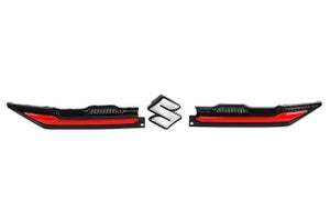 Front Grille Garnish - Gloss Black & Sizzling Red Finish | Brezza (L,V,Z Variants)