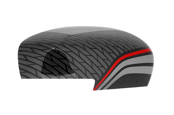 ORVM Auto Cover - Black Circuit - Grey Stripes (Winker)| New Swift (Z+/Z/V)