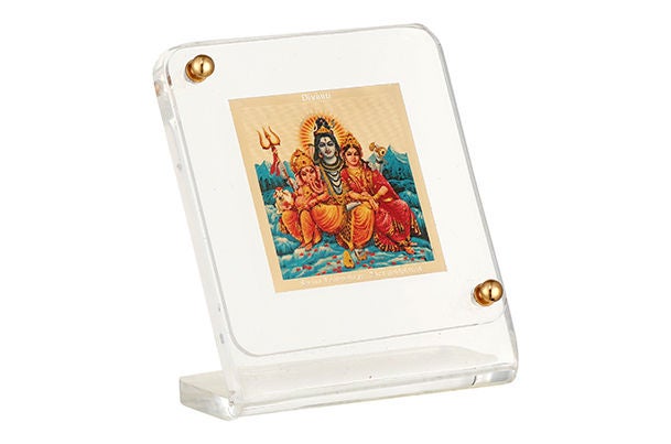 Dashboard Frame - Shiva Parvati (Acrylic) 24k Gold Plated