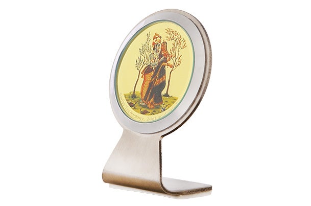 Dashboard Frame - Radha Krishna (Metallic) 24k Gold Plated