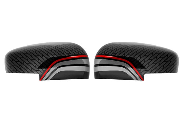 ORVM Auto Cover - Black Circuit - Grey Stripes (Winker)| New Swift (Z+/Z/V)
