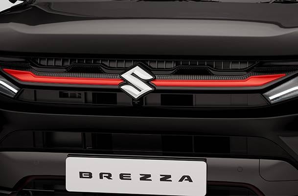 Front Grille Garnish - Gloss Black & Sizzling Red Finish | Brezza (Z+ Variant)