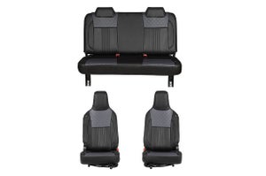 Seat Cover Grey Cross Black Lining Finish | EECO (6 Seater)