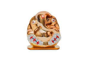 God Idol - Ganesha with Swarovski | Golden