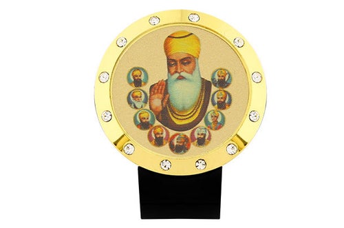 Image of Dashboard Frame - Guru Nanak (Metallic) 24k Gold Plated