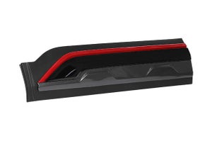 Door Cladding - Dark Grey & Sizzling Red with Gloss Black Insert | Brezza