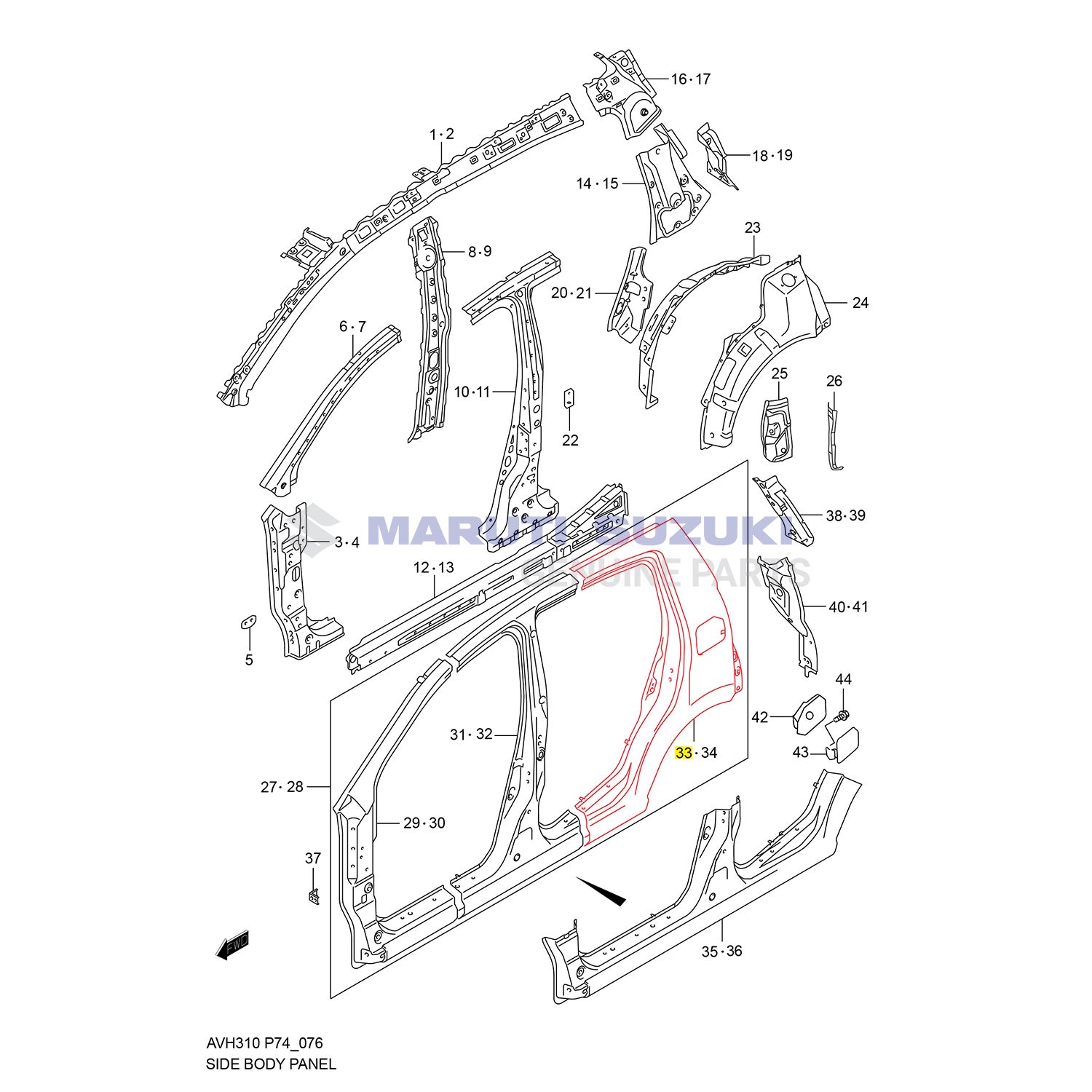 SIDE BODY PANEL (QUARTER PILLAR - RIGHT)