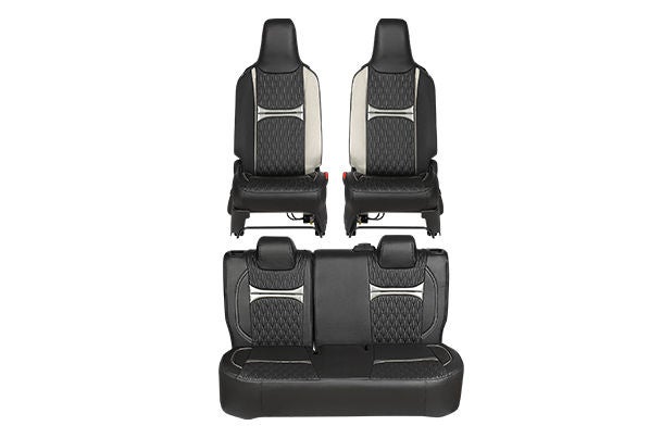 Seat Cover Black Dew Drops Silver Highlight | WagonR (Z+, Z, V)