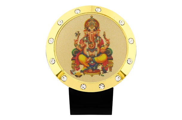 Dashboard Frame - Ganesha (Metallic) 24k Gold Plated