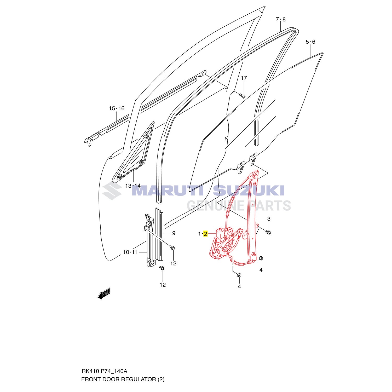 REGULATOR ASSY_ FRONT WINDOW