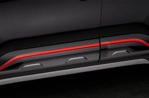 Door Cladding - Dark Grey & Sizzling Red with Gloss Black Insert | Brezza