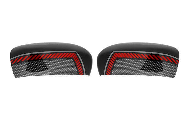 ORVM Manual Cover - Carbon Sprint - Red Stripes (W/O Winker)| New Swift (L)