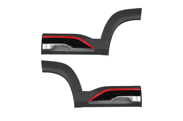 Door Cladding - Dark Grey & Sizzling Red with Gloss Black Insert | Brezza