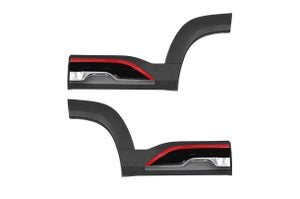 Door Cladding - Dark Grey & Sizzling Red with Gloss Black Insert | Brezza