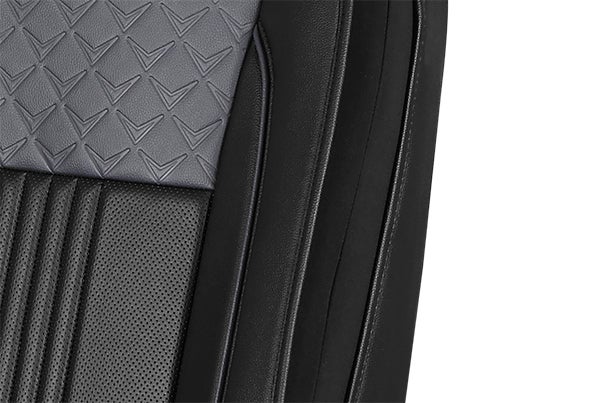 Seat Cover Grey Cross Black Lining Finish | EECO (6 Seater)
