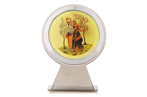 Dashboard Frame - Radha Krishna (Metallic) 24k Gold Plated