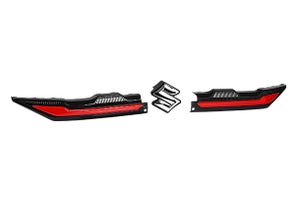 Front Grille Garnish - Gloss Black & Sizzling Red Finish | Brezza (L,V,Z Variants)