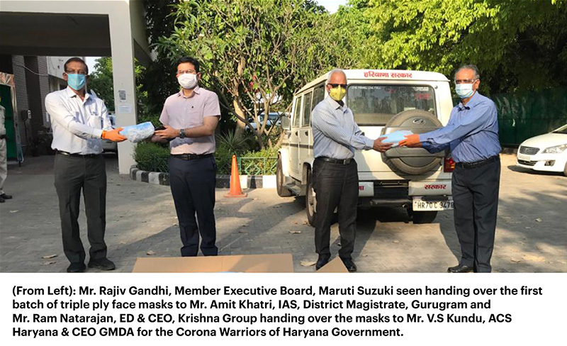 Maruti Suzuki Car Seat Manufacturing Jv Krishna Starts Donation Of 1 Million Triple Ply Masks To Ha Government
